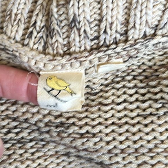 Anthropologie Yellow Bird Beige Cream Marled Knit Wrap Crossover Sweater Small - Picture 9 of 11